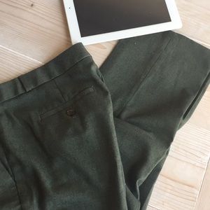 Avery Ankle Pant in green wool